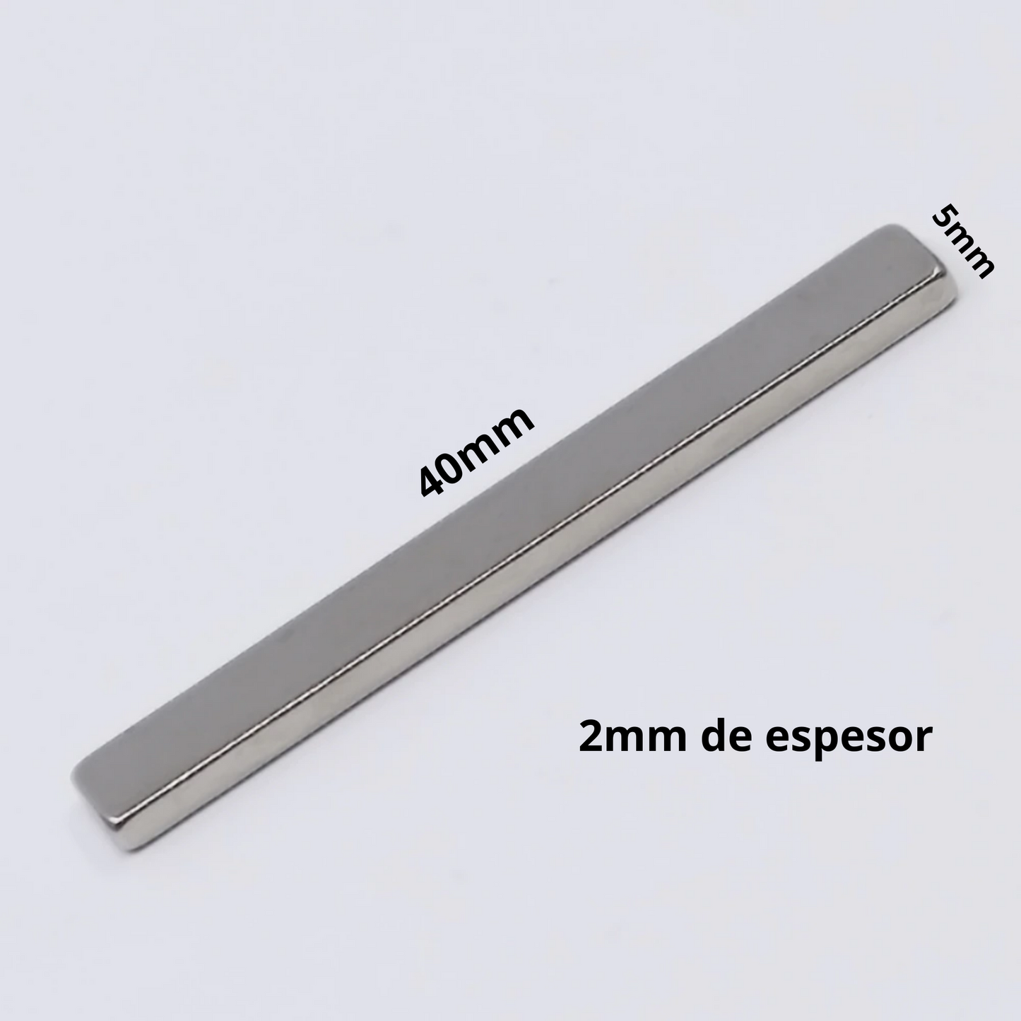 Imán de neodimio rectangular 40x5x2mm
