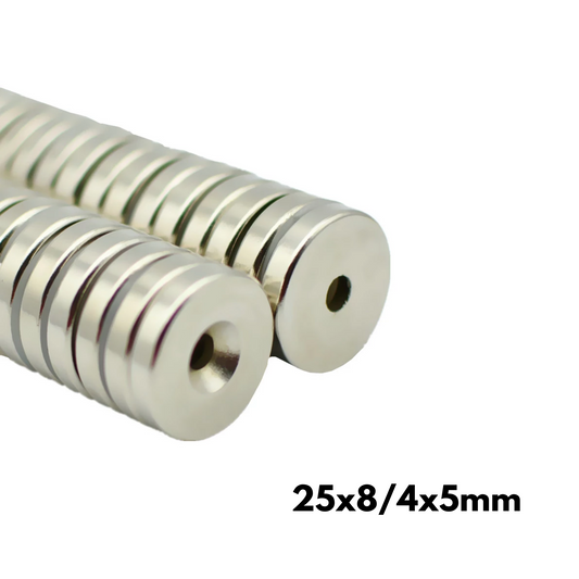 Imán de neodimio fresado 25 x 8/4 x 5mm SUR