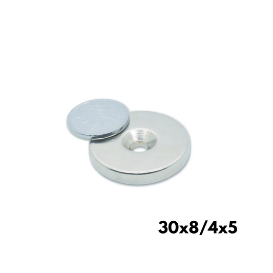 Imán de neodimio fresado 30 x 8/4 x 5mm SUR