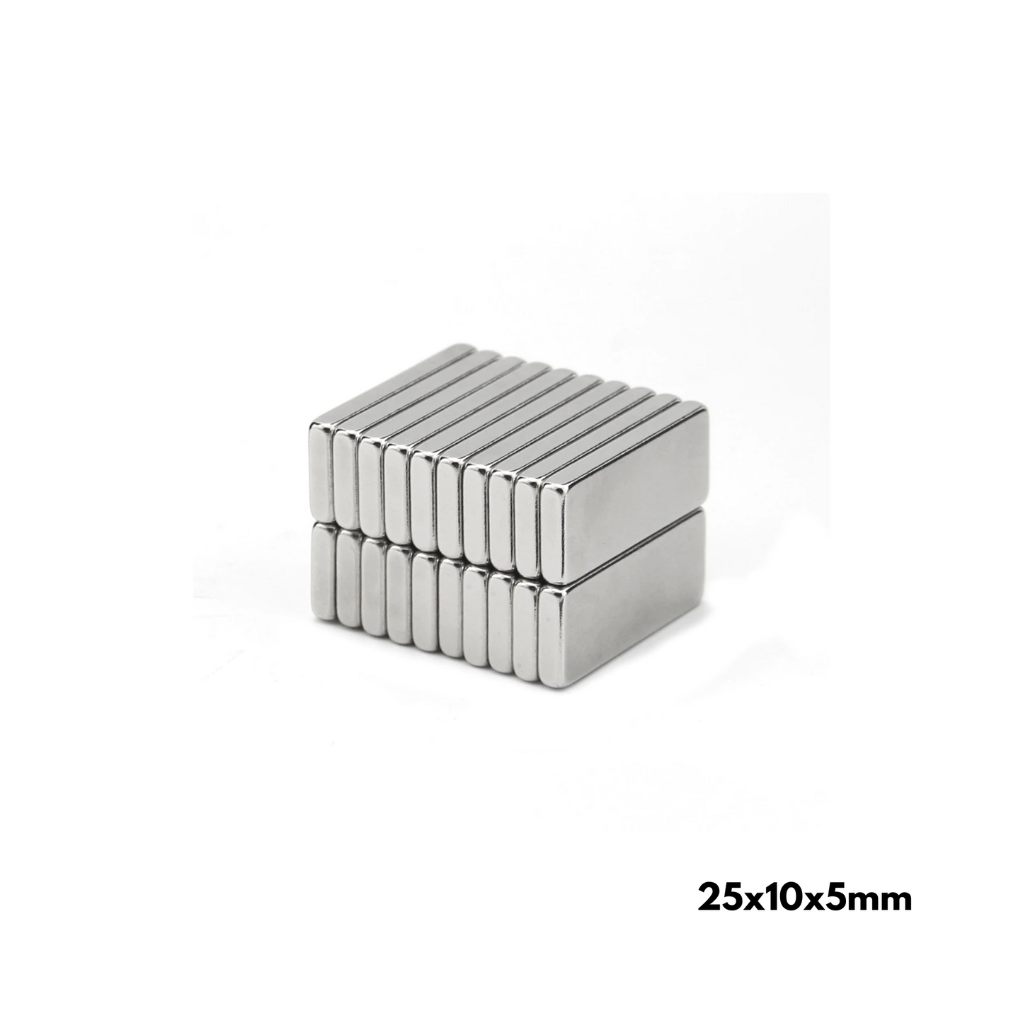 Imán de neodimio rectangular 25x10x5mm diametral