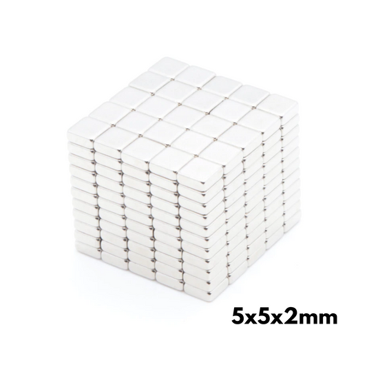 Imán de neodimio cuadrado 5x5x2mm