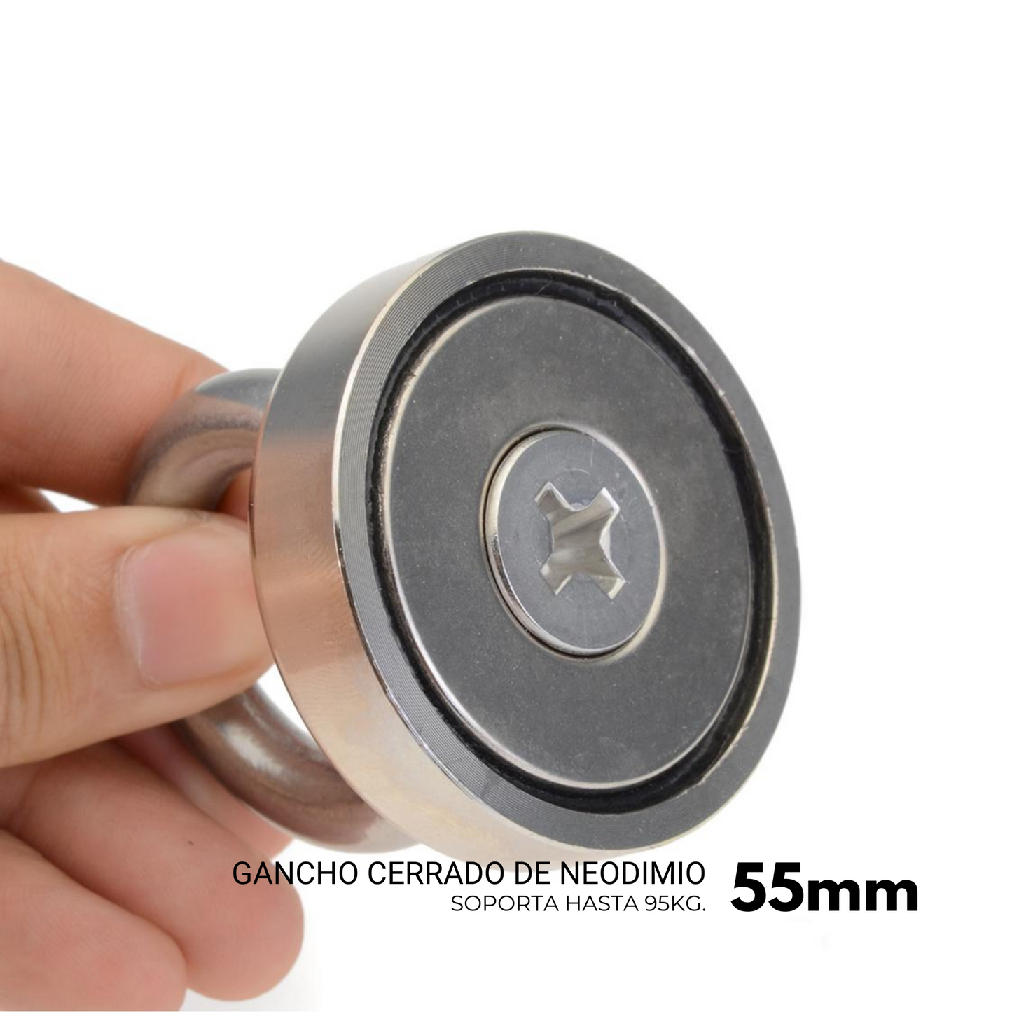 Gancho magnético neodimio cerrado 55mm (95kg)