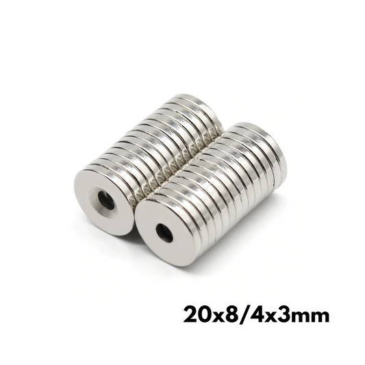 Imán de neodimio fresado 20 x 8/4 x 3mm SUR