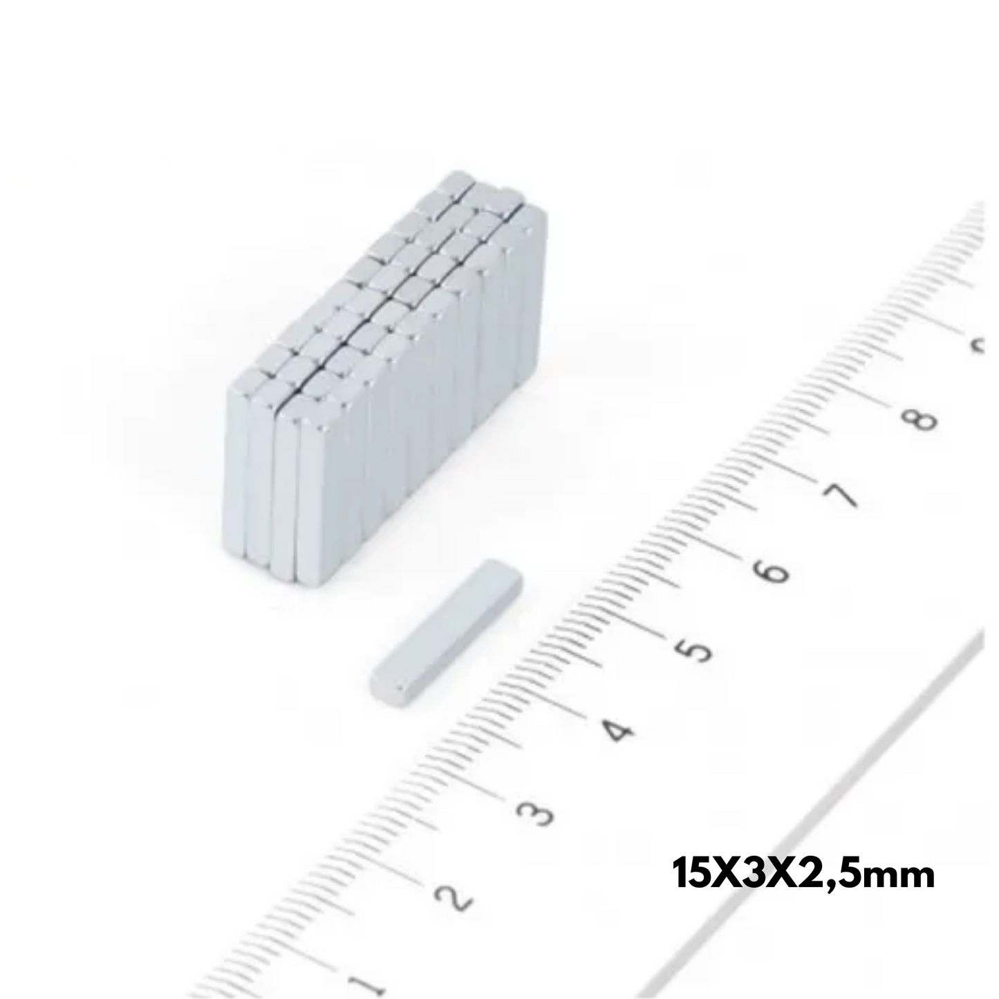 Imán de neodimio rectangular 15x3x2,5mm