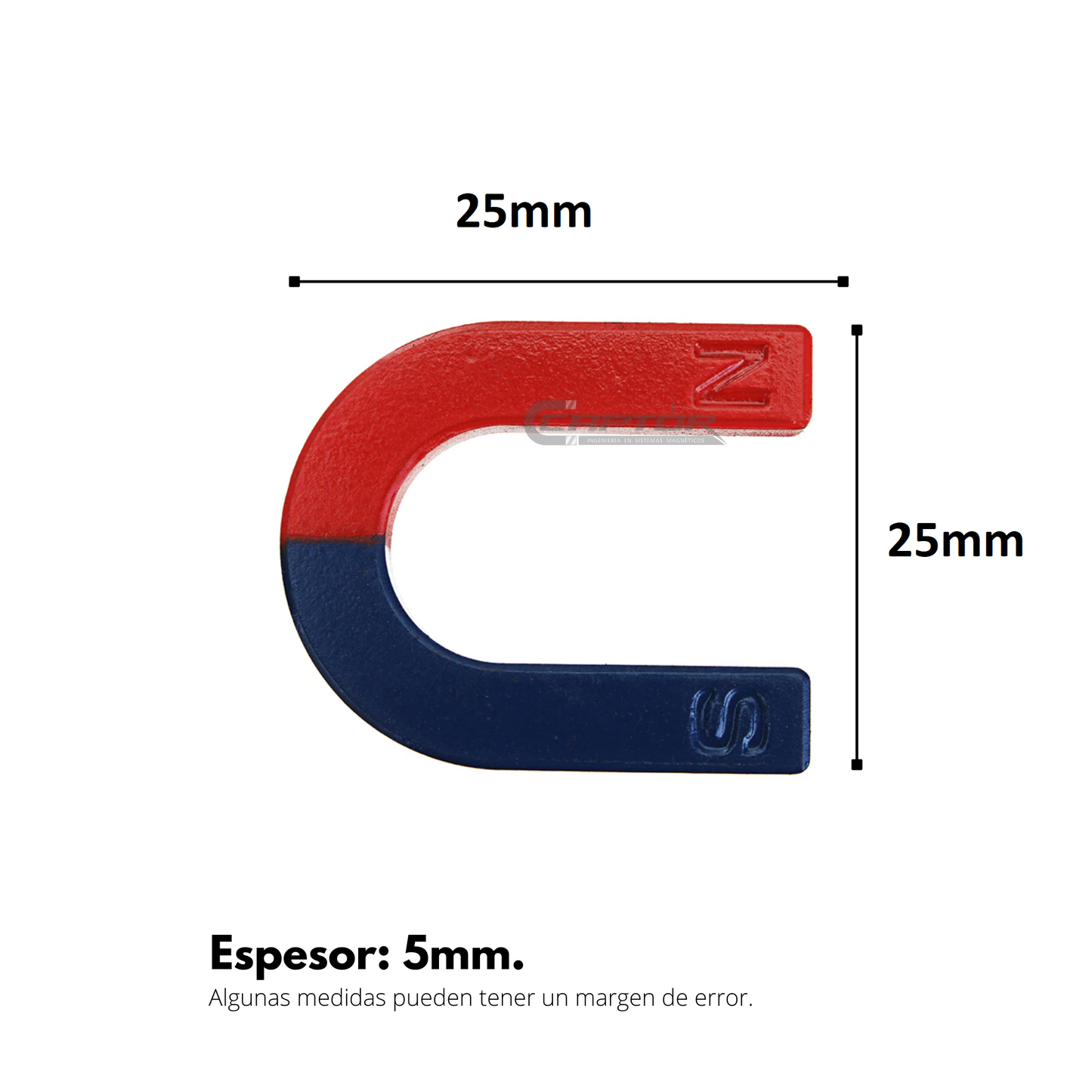 Herradura magnética didáctica "S" 25x25x5
