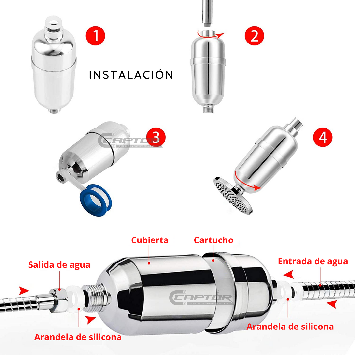 Purificador de agua para ducha modelo XY803