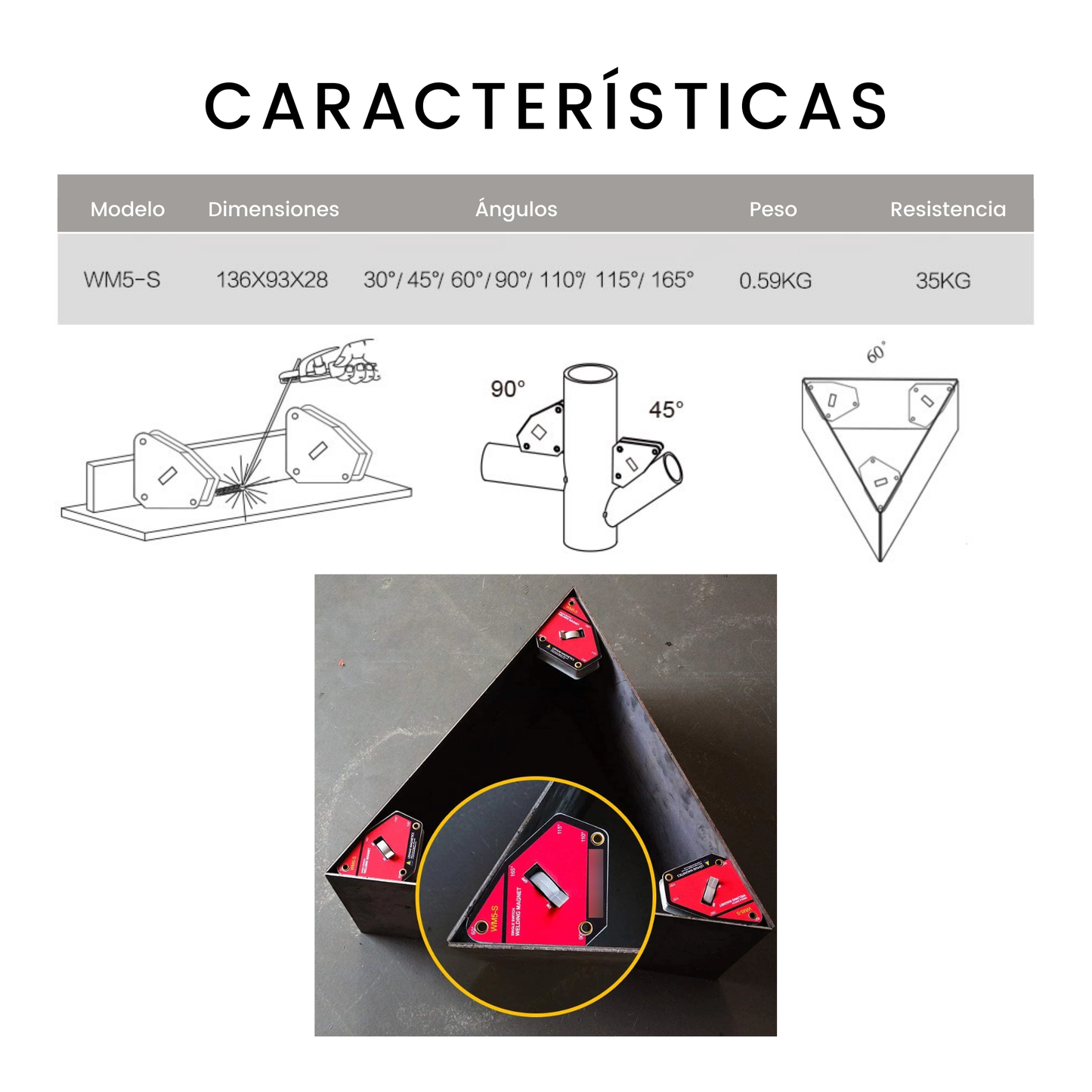 Escuadra magnética WM5-S (30KG)