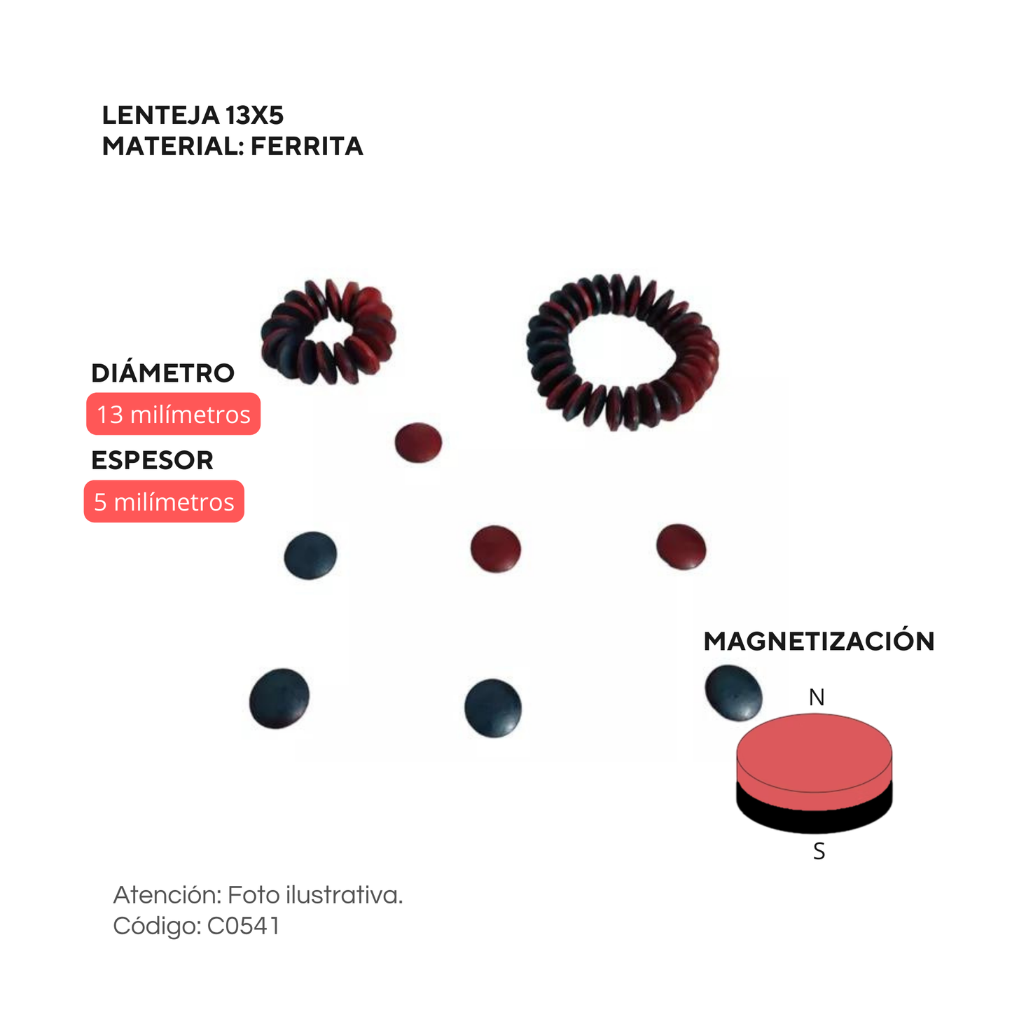Lenteja 13 x 5mm