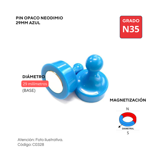 Pin opaco de 29mm - AZUL