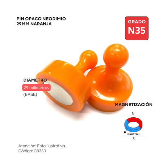 Pin opaco de 29mm - NARANJA